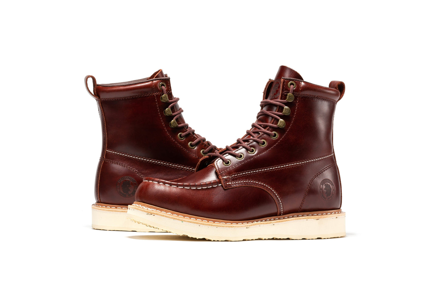 ROCKROOSTER Norwood Cherry Brown Men's 6 inch Soft Toe Wedge Work