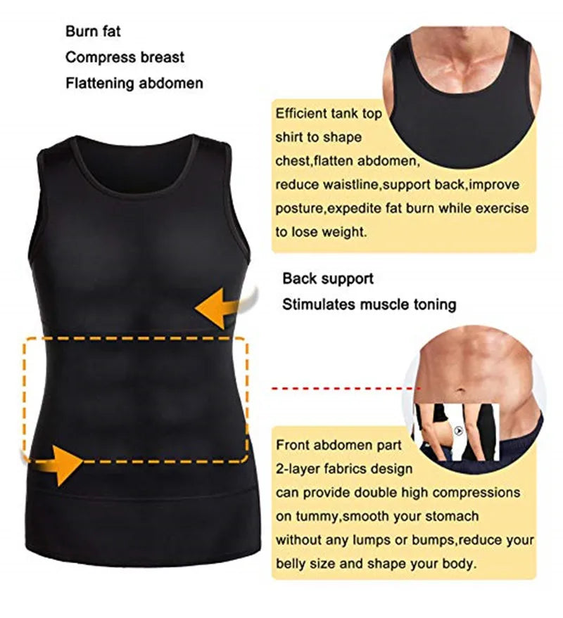 Slimming Vest Men's Slimming Underwear Body Shaper Waist Cincher