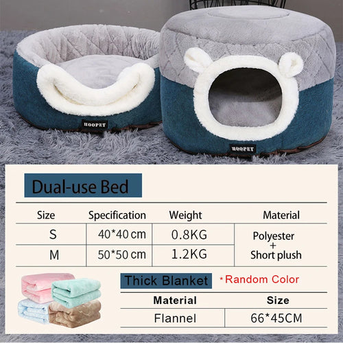 HOOPET Cat Bed House Soft Plush Kennel Puppy Cushion Small Dogs Cats