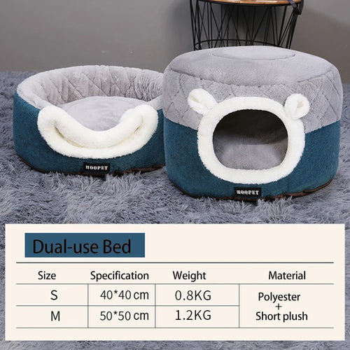 HOOPET Cat Bed House Soft Plush Kennel Puppy Cushion Small Dogs Cats