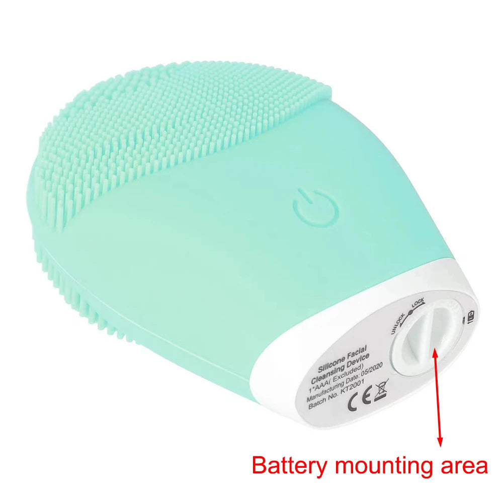 Electric Silicone Facial Cleanser Massager Skincare Massage Tool