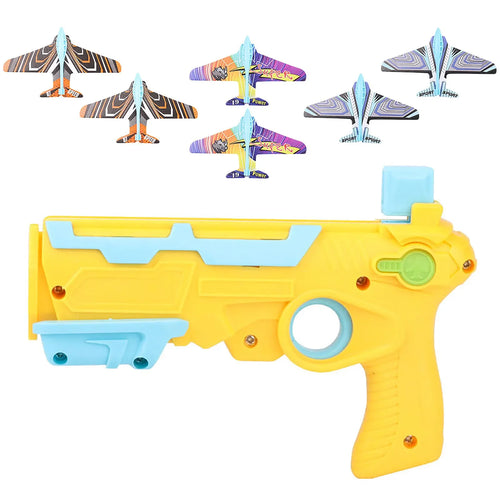 HOT!Airplane Launcher Bubble Catapult With 6 Small Plane Toy Funny
