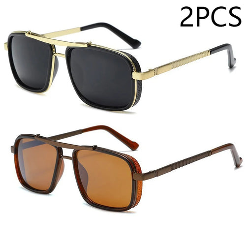 New Sunglasses Punk Sunglasses New Men's Square Uv400 Twin-beam