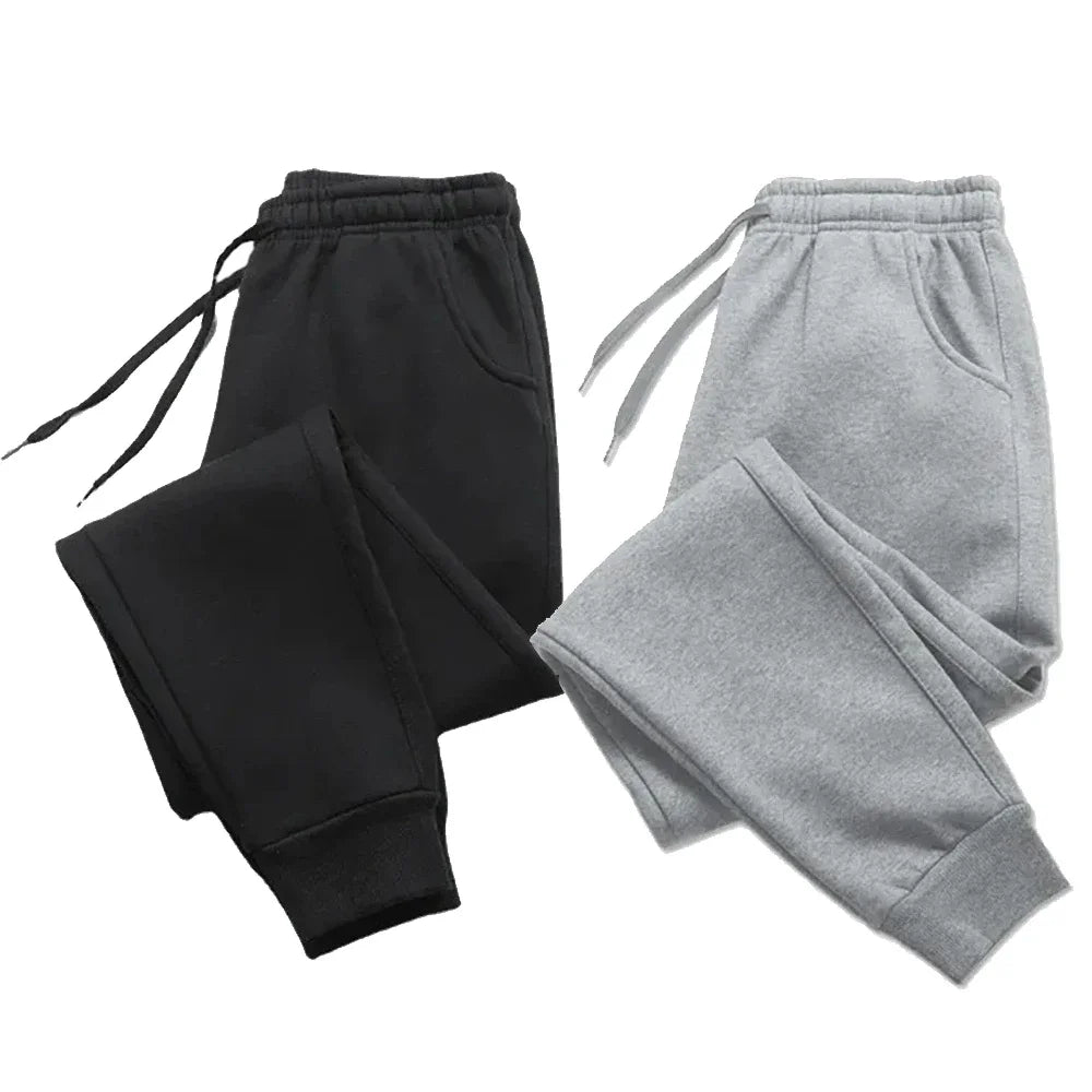 Mens Casual Pants Autumn Winter Fleece Sweatpants Men Running Jogger