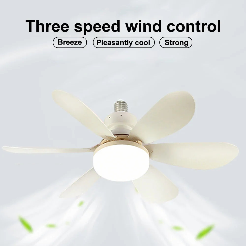 Home E27 Base Ceiling Fan Light with 30W LED Night Lights 3 Adjustable