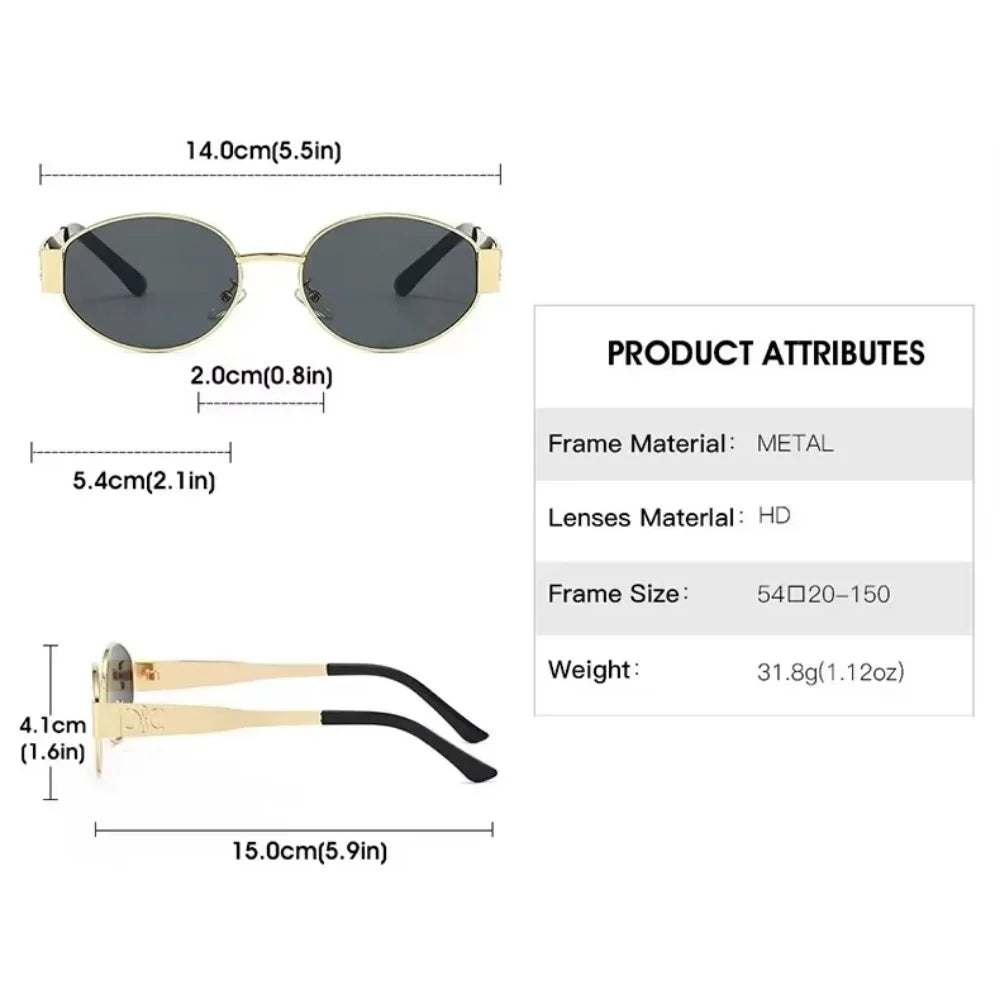 Luxury Metal Brand Sunglasses for Men and Women Unisex Designer