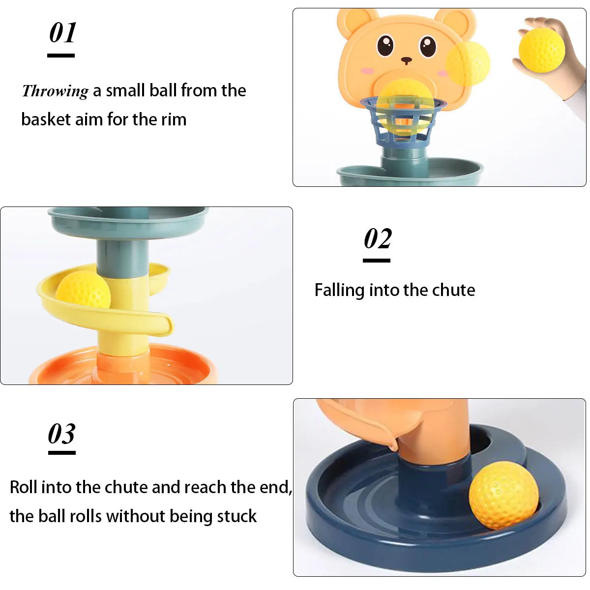 Different Layers Baby Track Rolling Ball Toy Early Educational Puzzle