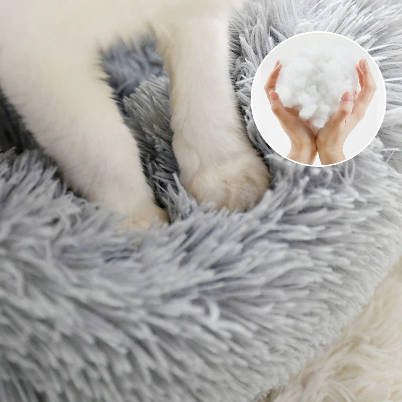 Cat Nest Round Soft Shaggy Mat for Kittens Chihuahua Indoor Dog Cat