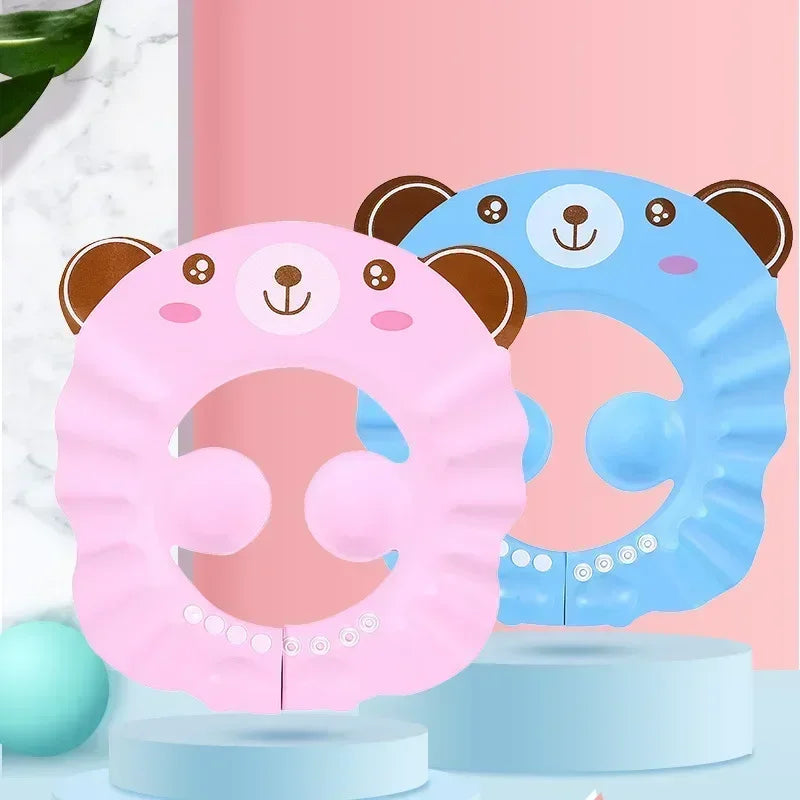 Baby Shower Soft Cap Adjustable Hair Wash Hat for Kids Ear Protection