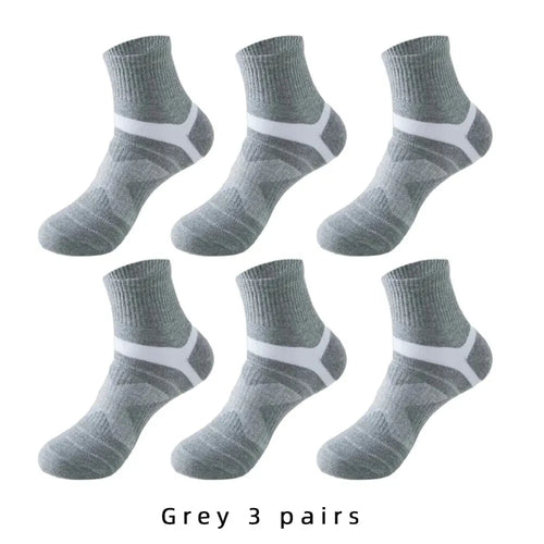 3/5/6 Pairs Cotton Outdoor Sports Socks, Sweat Absorbing and Odor
