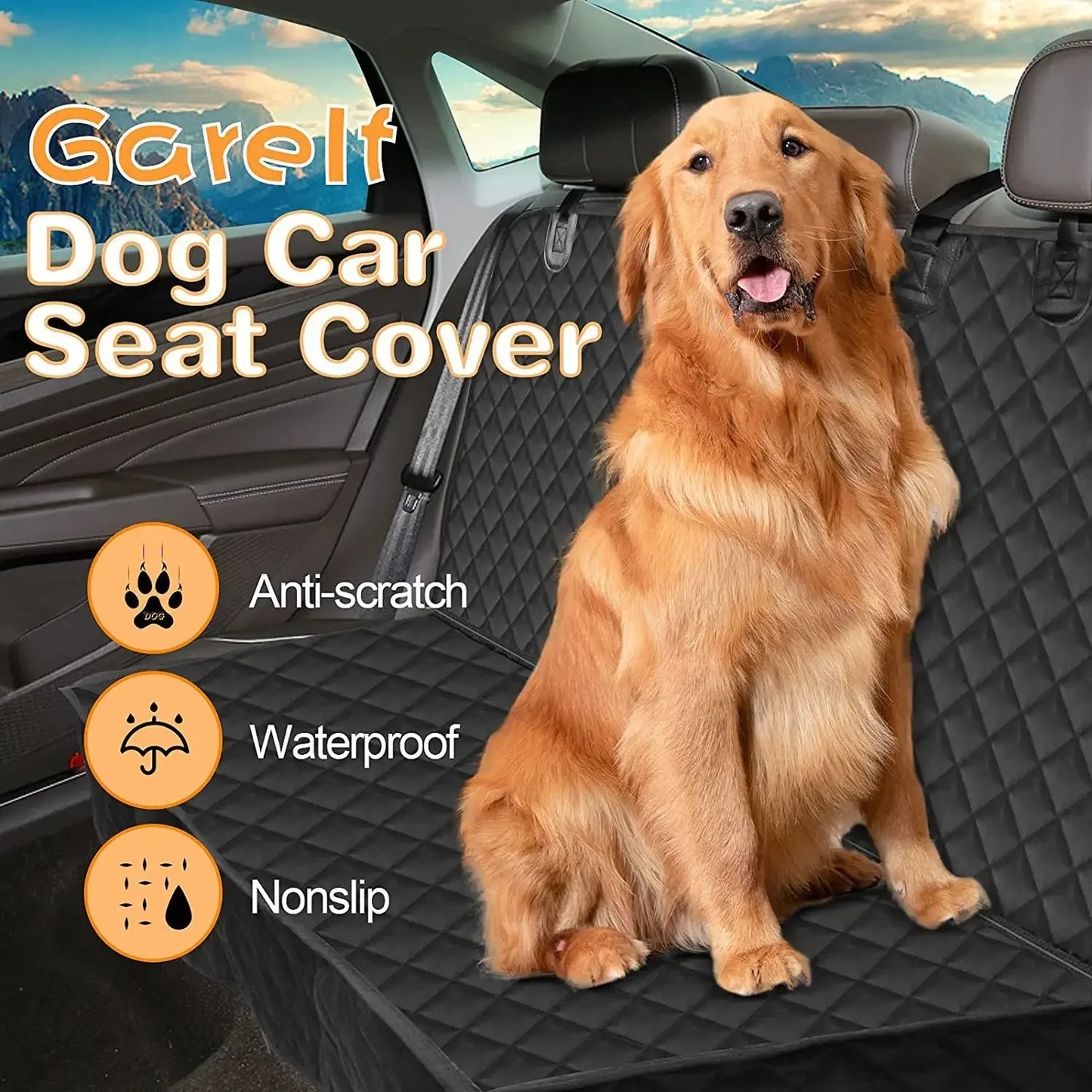 Dog Car Seat Cover, 100% Waterproof Car Pet Mat, Pet Car Mat, Rear