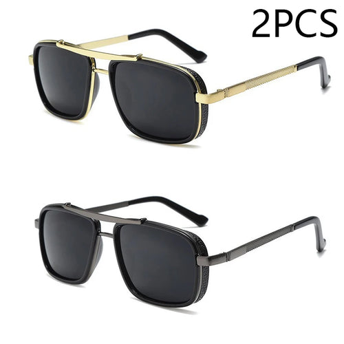 New Sunglasses Punk Sunglasses New Men's Square Uv400 Twin-beam