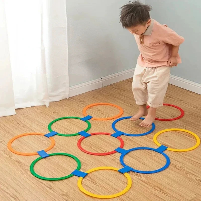 Outdoor Kids Funny Physical Training Sport Toys Lattice Jump Ring Set