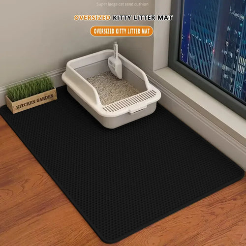 Cat Litter Mat Non Slip Big Pet Litter Box Filter Mat Double Layer