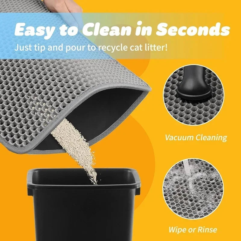 Cat Litter Mat Non Slip Big Pet Litter Box Filter Mat Double Layer
