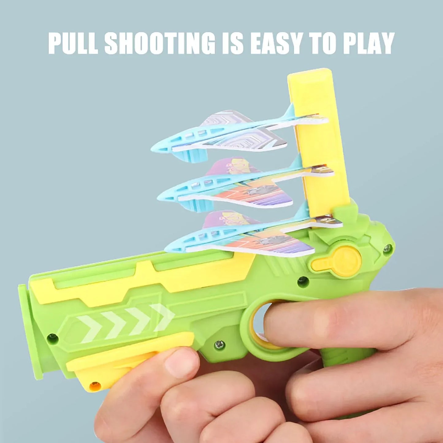 HOT!Airplane Launcher Bubble Catapult With 6 Small Plane Toy Funny