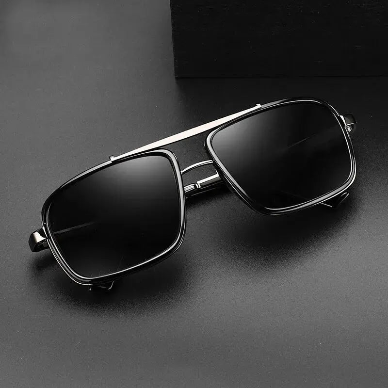 New Sunglasses Punk Sunglasses New Men's Square Uv400 Twin-beam