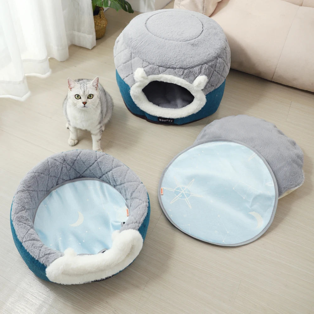 HOOPET Cat Bed House Soft Plush Kennel Puppy Cushion Small Dogs Cats