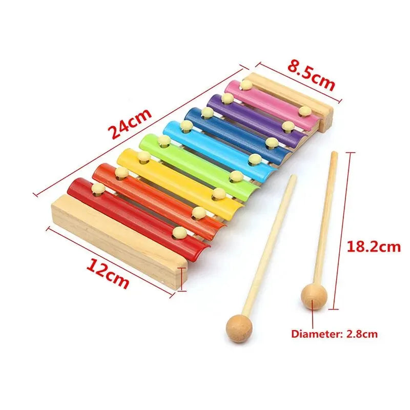 Montessori Wooden 8 Scal Xylophone Musical Instrument Toys