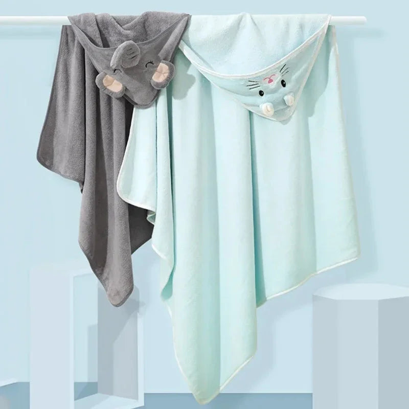 Baby Hooded Bath Towels Cartoon Animal Newborn Soft Towel Blanket