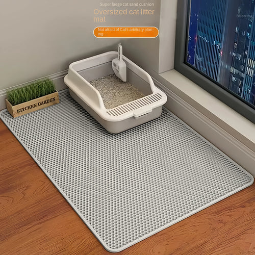 Cat Litter Mat Non Slip Big Pet Litter Box Filter Mat Double Layer