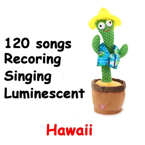 A talking cactus toy that can be charged, recorded, and repeated.