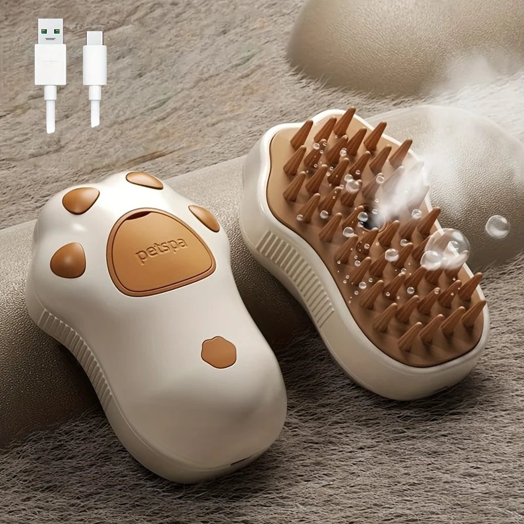 3 In 1 Cat Dog Steamy Brush, Silicone Self-Cleaning Spray Cat Brush