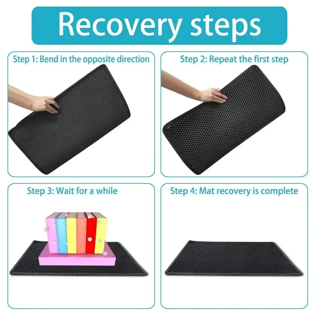 Cat Litter Mat Non Slip Big Pet Litter Box Filter Mat Double Layer