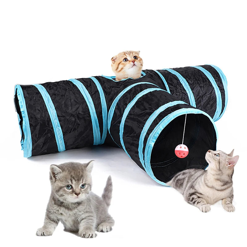 Cat Tunnel Foldable Cats Tunnel Cat Toy Breathable Drill Barrel for