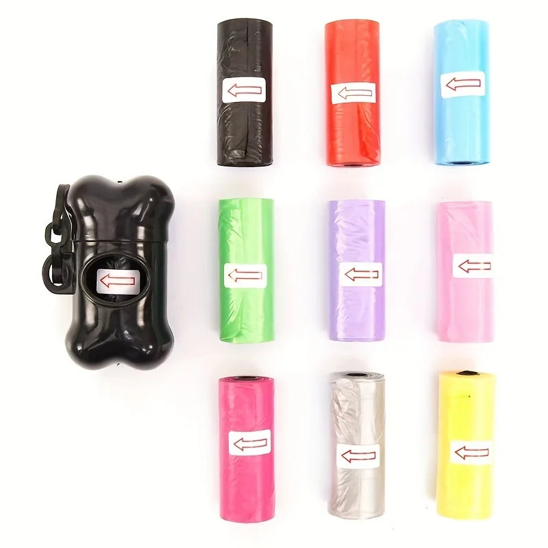1200pcs Random Color Cartoon Paw Graphic Dog Poop Bags Pet Poop Bags