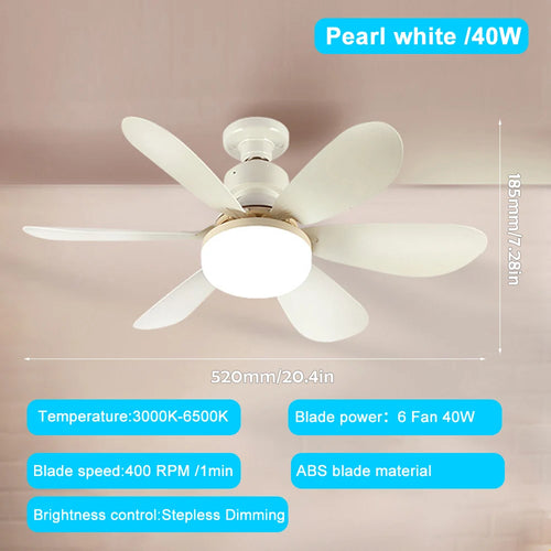 Home E27 Base Ceiling Fan Light with 30W LED Night Lights 3 Adjustable