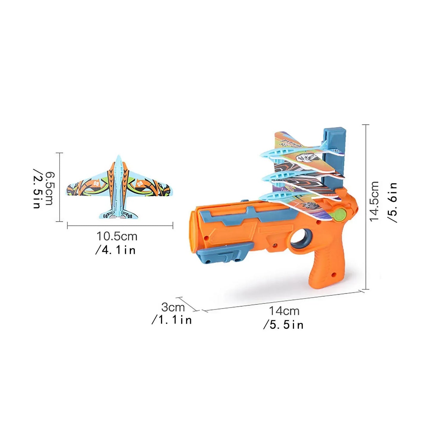 HOT!Airplane Launcher Bubble Catapult With 6 Small Plane Toy Funny