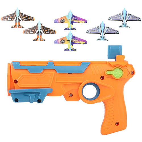 HOT!Airplane Launcher Bubble Catapult With 6 Small Plane Toy Funny
