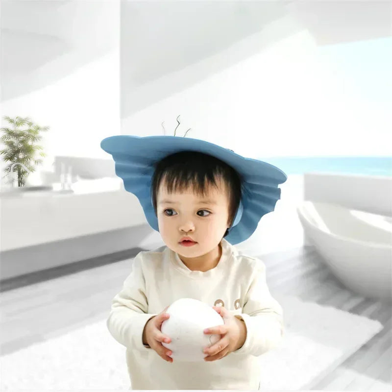 Baby Shower Soft Cap Adjustable Hair Wash Hat for Kids Ear Protection