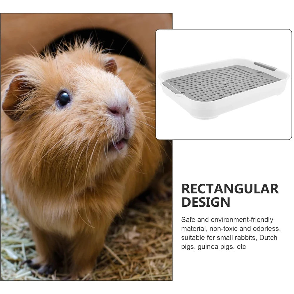 1pc Rabbit Litter Box Small Pet Toilet Tray Bunnie Corner Toilet Box