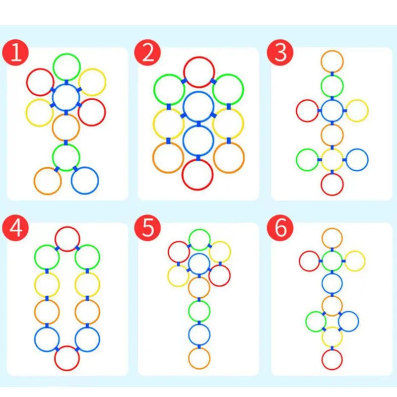 Outdoor Kids Funny Physical Training Sport Toys Lattice Jump Ring Set