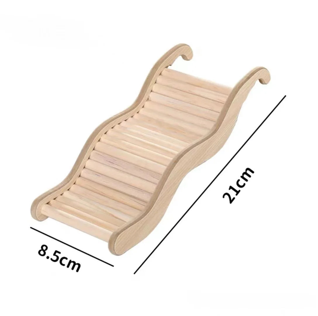 1PC Wooden Wave Staircase Hamster Toy Pet Supplies Cage Decor
