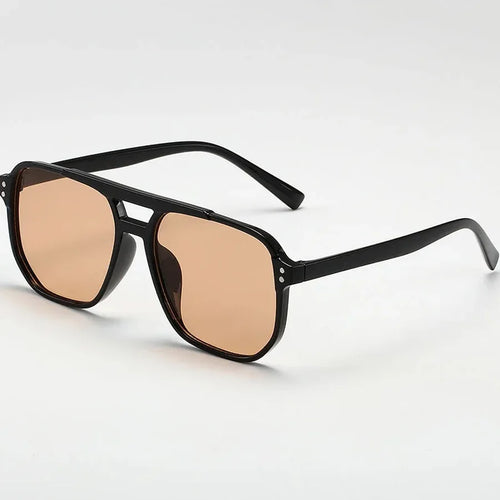 Women's Men's Square Sunglasses Retro Polygonal Sunglasses Black Retro