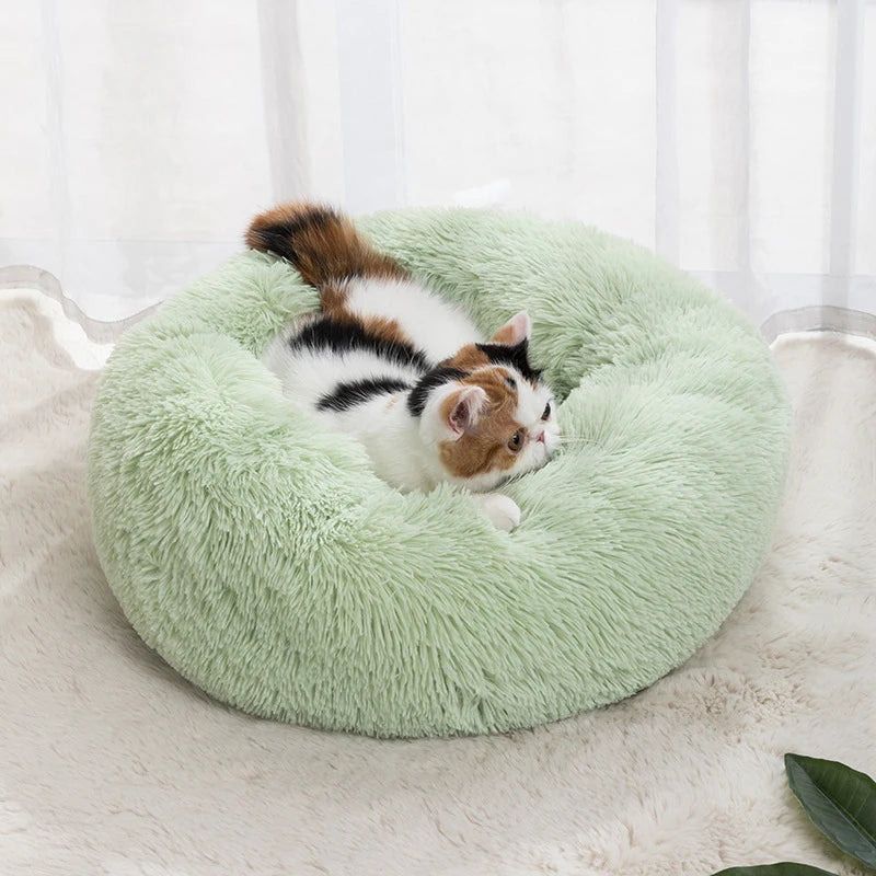 Cat Nest Round Soft Shaggy Mat for Kittens Chihuahua Indoor Dog Cat