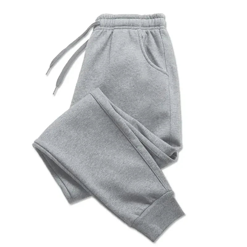 Mens Casual Pants Autumn Winter Fleece Sweatpants Men Running Jogger