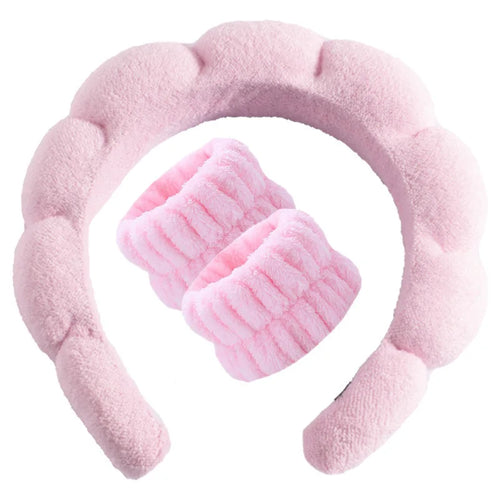 Microfiber Washing Wristbands Scrunchies Puffy Headband Spa