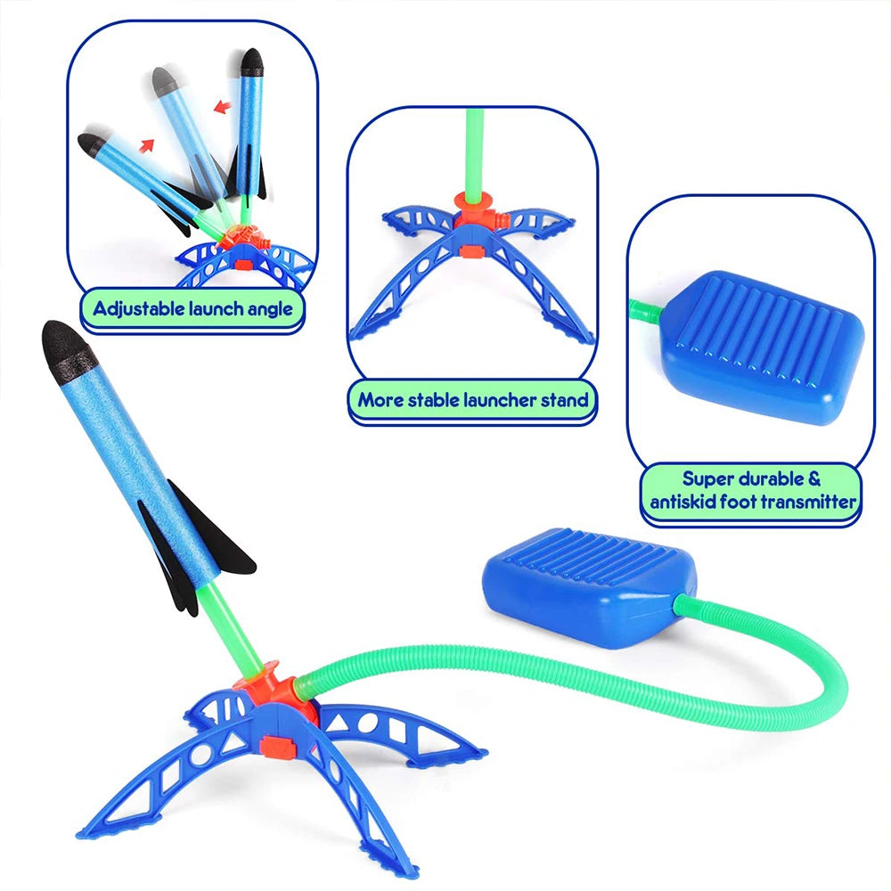 Kid Air Rocket Foot Pump Launcher Outdoor Air Pressed Stomp Soaring