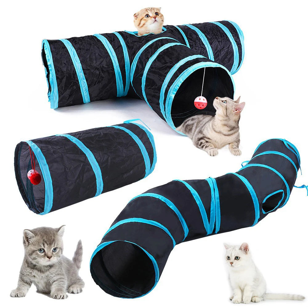 Cat Tunnel Foldable Cats Tunnel Cat Toy Breathable Drill Barrel for