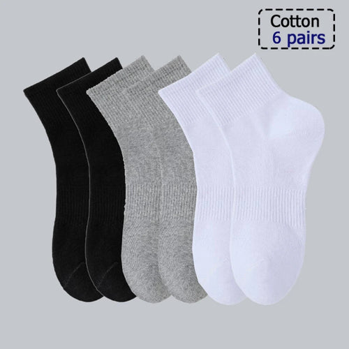 3/5/6 Pairs Cotton Outdoor Sports Socks, Sweat Absorbing and Odor