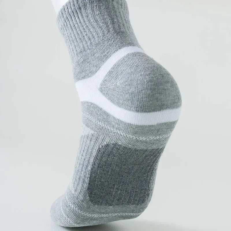 3/5/6 Pairs Cotton Outdoor Sports Socks, Sweat Absorbing and Odor