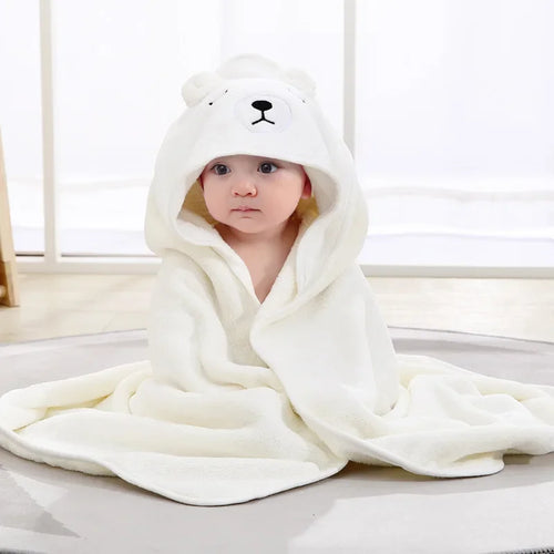 Baby Hooded Bath Towels Cartoon Animal Newborn Soft Towel Blanket