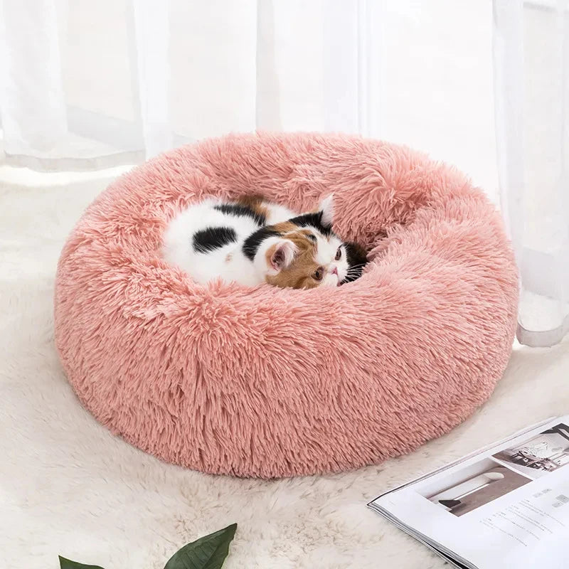 Cat Nest Round Soft Shaggy Mat for Kittens Chihuahua Indoor Dog Cat