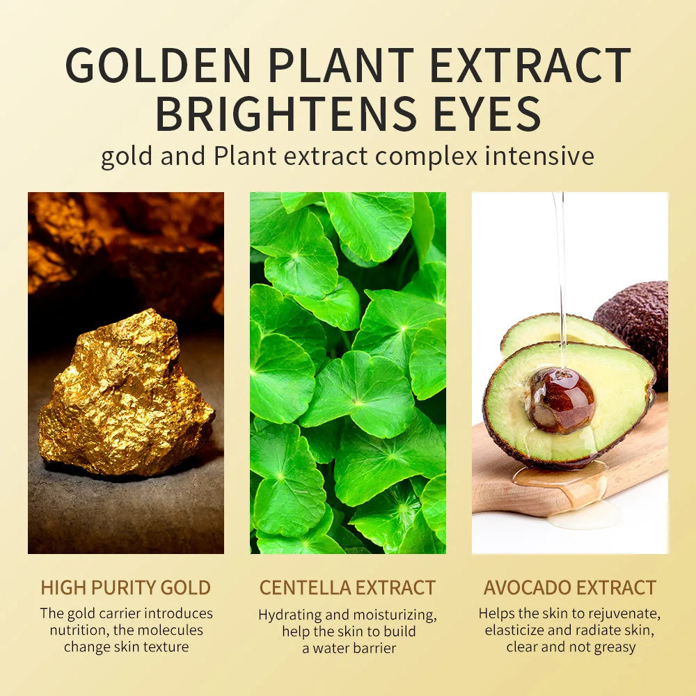 120pcs Avocado Golden Collagen Eye Mask Anti Dark Circles Removal Eye