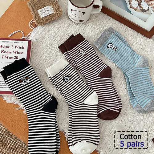 3/5/6 Pairs Cotton Outdoor Sports Socks, Sweat Absorbing and Odor