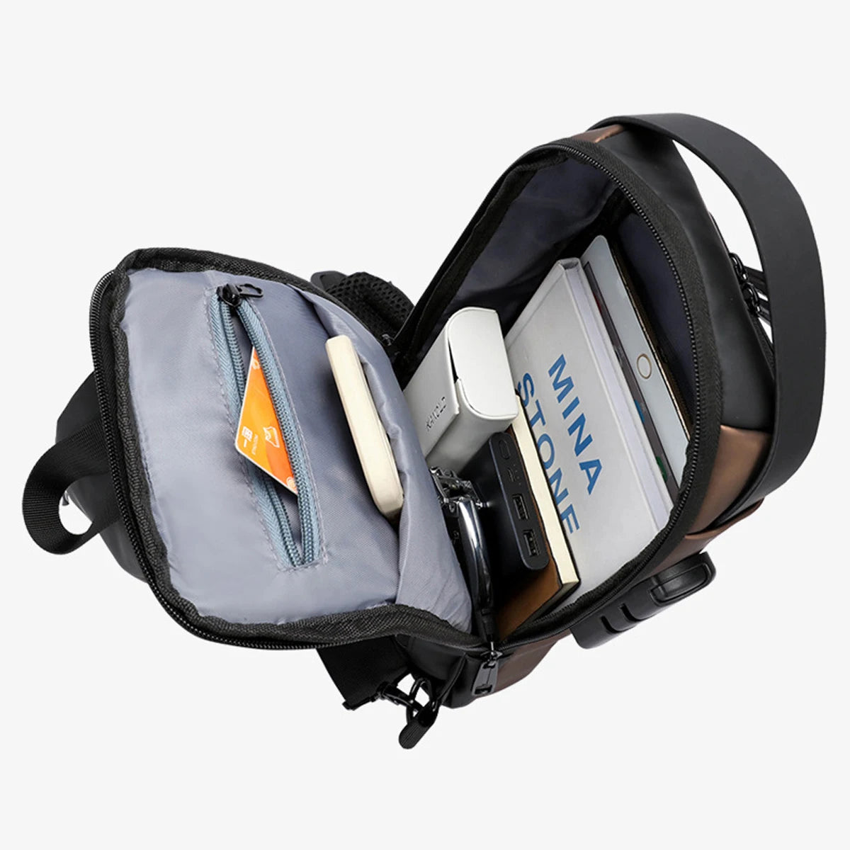 New Brand Designer Men Crossbody Bag PU Leather Classic Anti-Theft